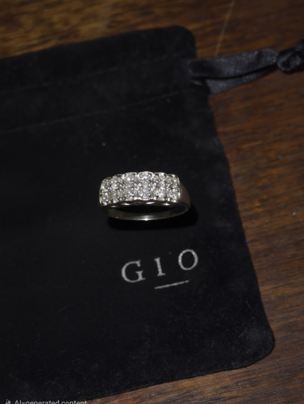 Diamond-Style Pavé Band Ring - Silver 925. - Picture 4 of 6